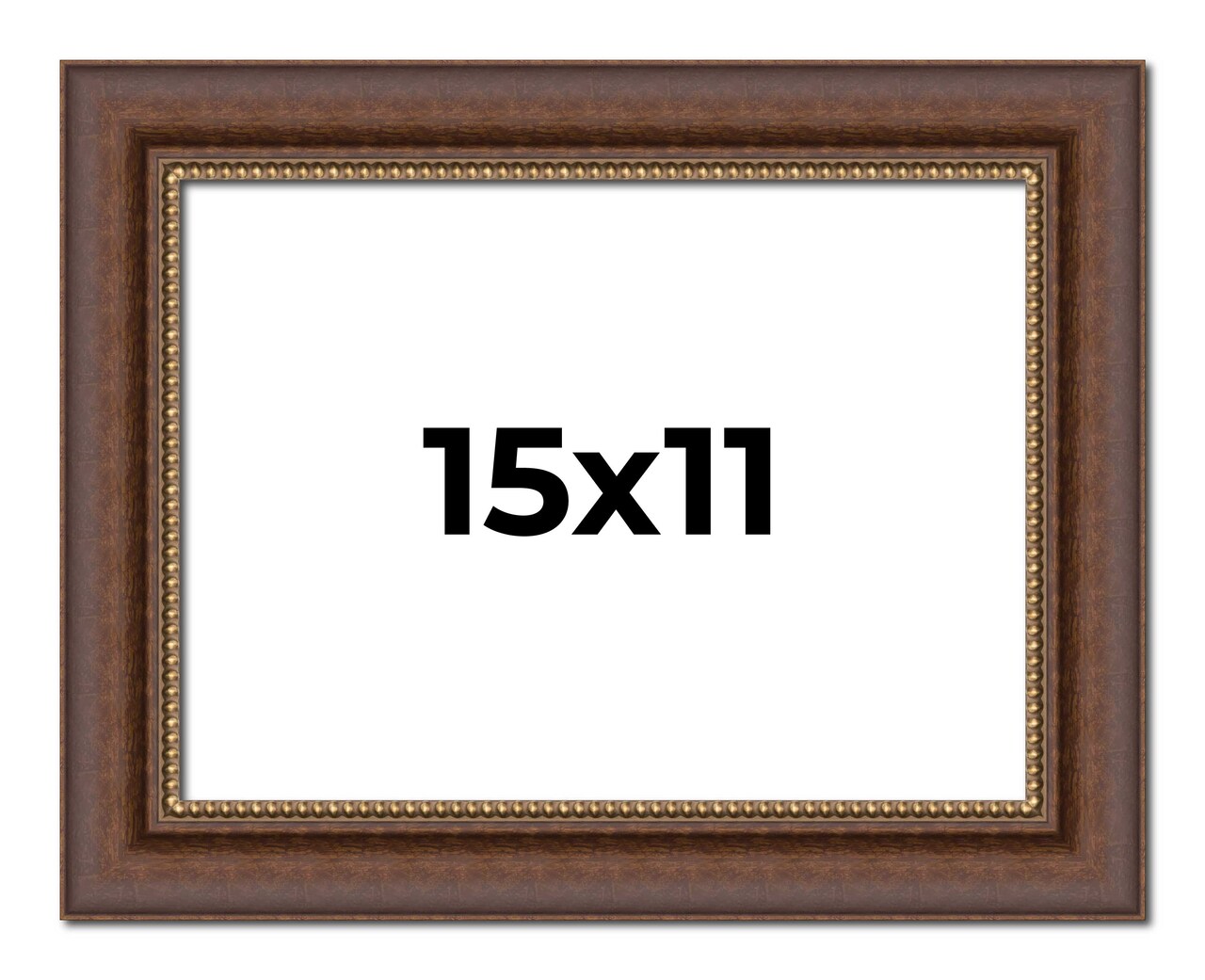 15x11 Traditional Brown Picture Frame - UV Acrylic, Foam Board Backing, Hanging Hardware